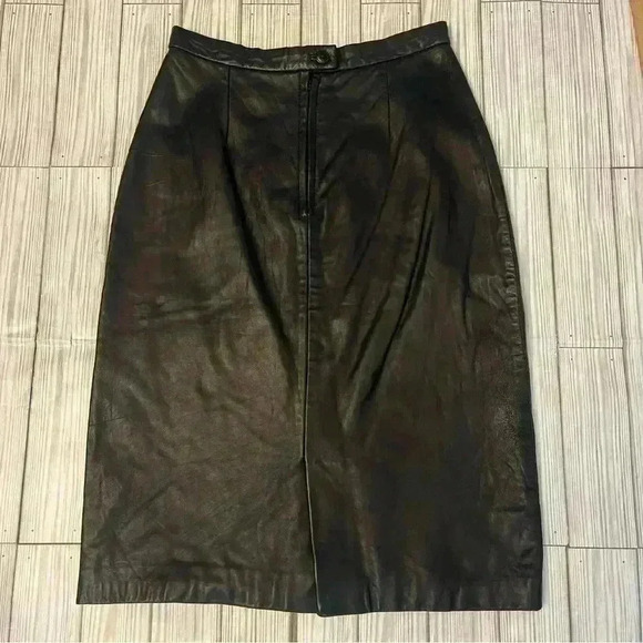Vintage 80s Michael Hoban North Beach Leather Skirt - Picture 1 of 8